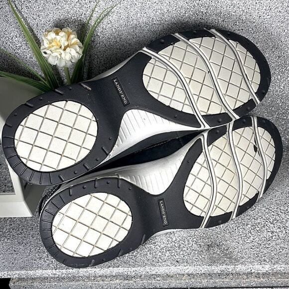 Lands' End Casual Black Leather Walking Sneakers Shoes Size 9 - Picture 7 of 9